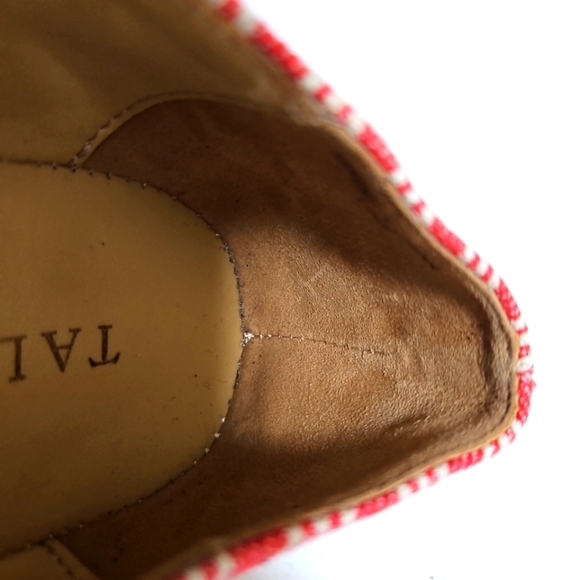 Talbots Francesca Women's Red White Striped Pointed Toe Moccasins Flats Size 7.5 - Picture 7 of 7